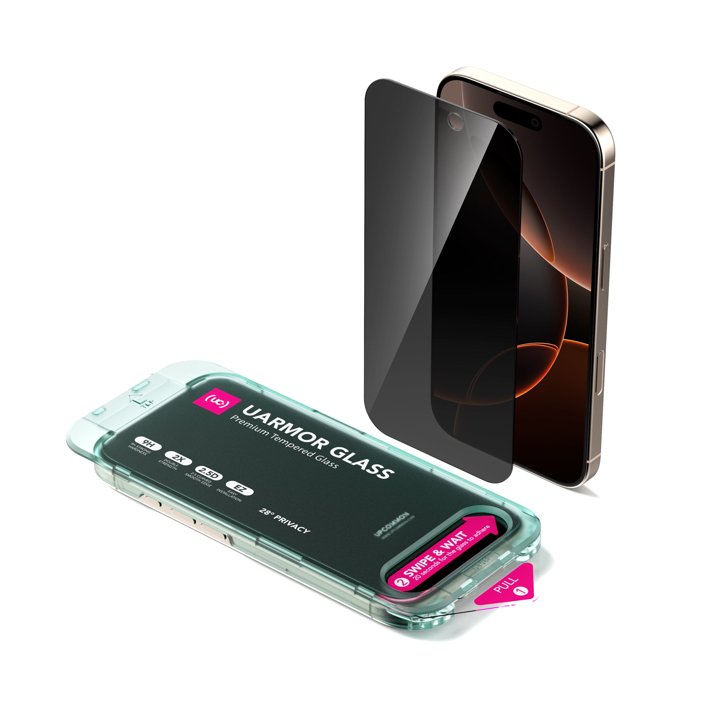 UARMOR Glass PRIVACY Screen Protector for iPhone 16 Series (2Pack)