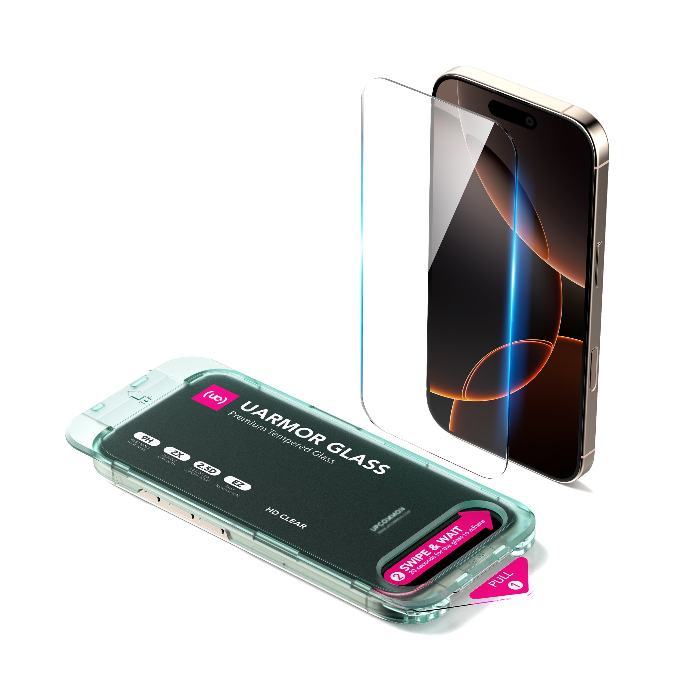 UARMOR Glass CLEAR Screen Protector for iPhone 16 Series (2Pack)