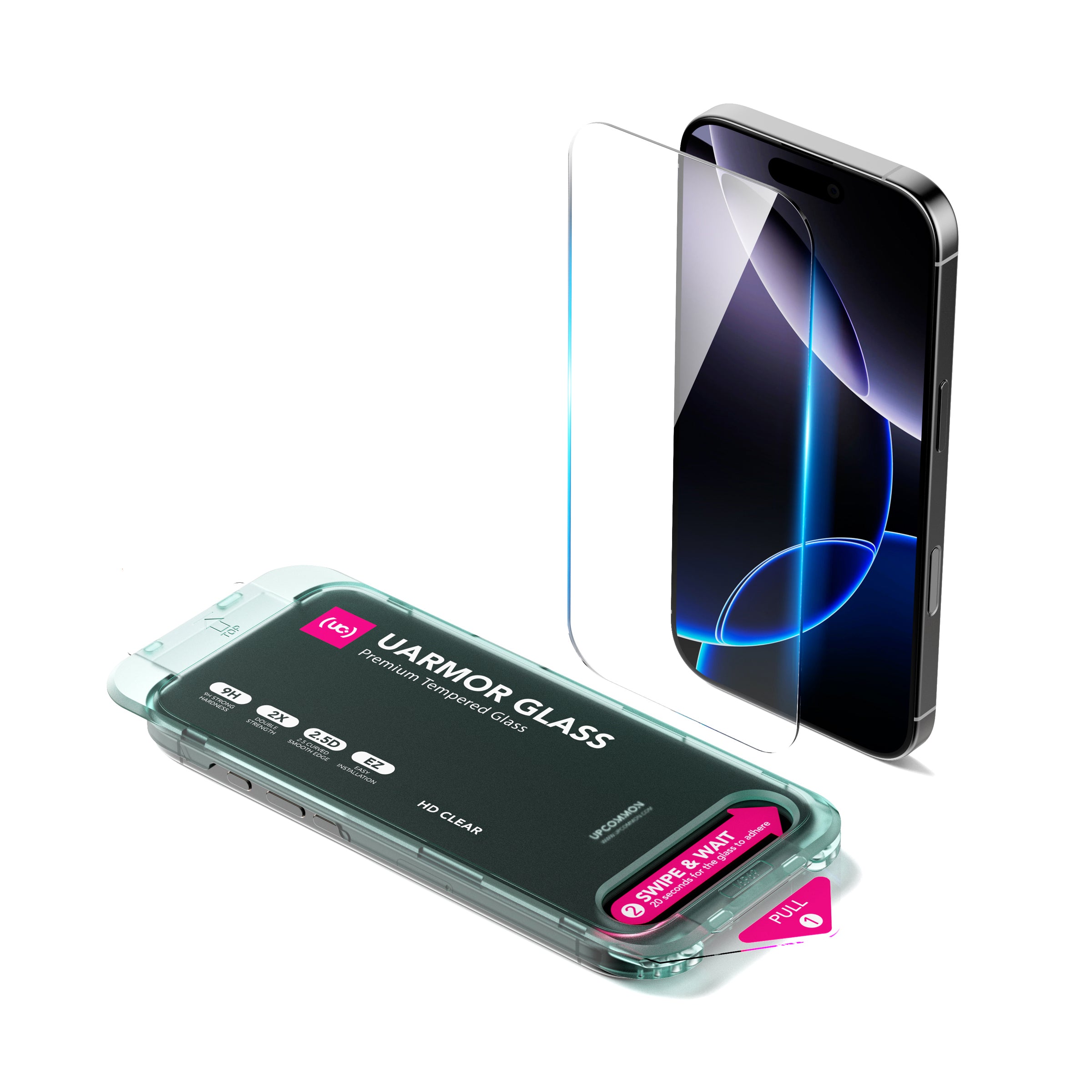 UARMOR Glass CLEAR Screen Protector for iPhone 16 Series (2Pack)