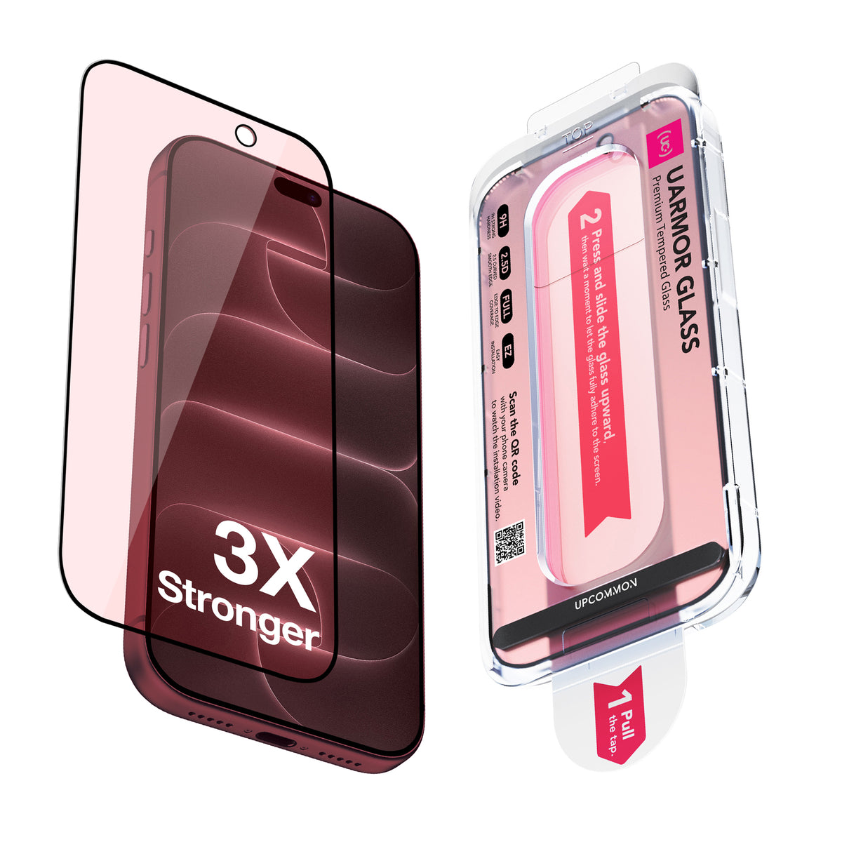 UARMOR Glass RED Screen Protector for iPhone 18 / 17 Series (2Pack)