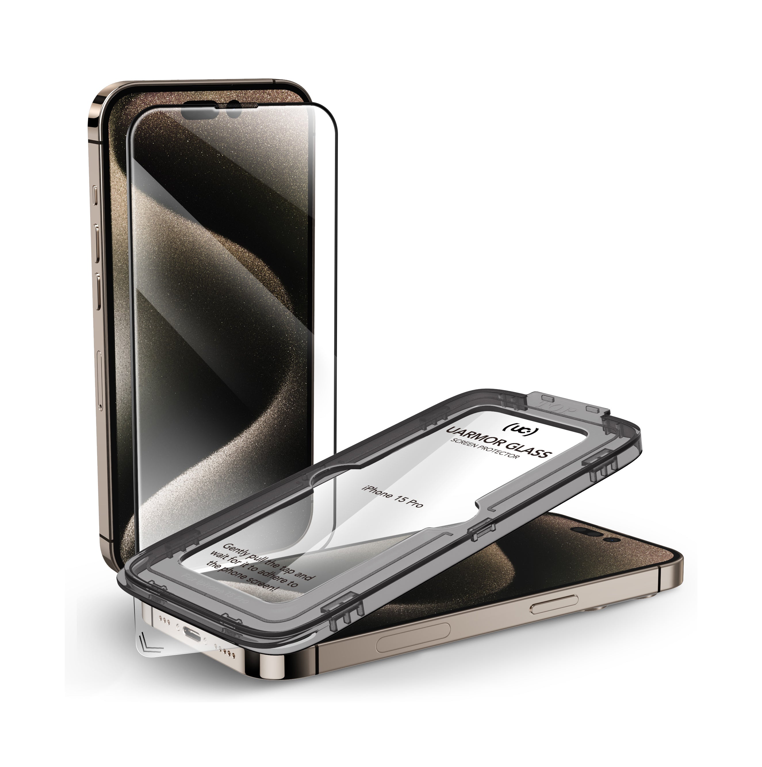 UARMOR Glass CLEAR Screen Protector for iPhone 15 Series (2Pack)