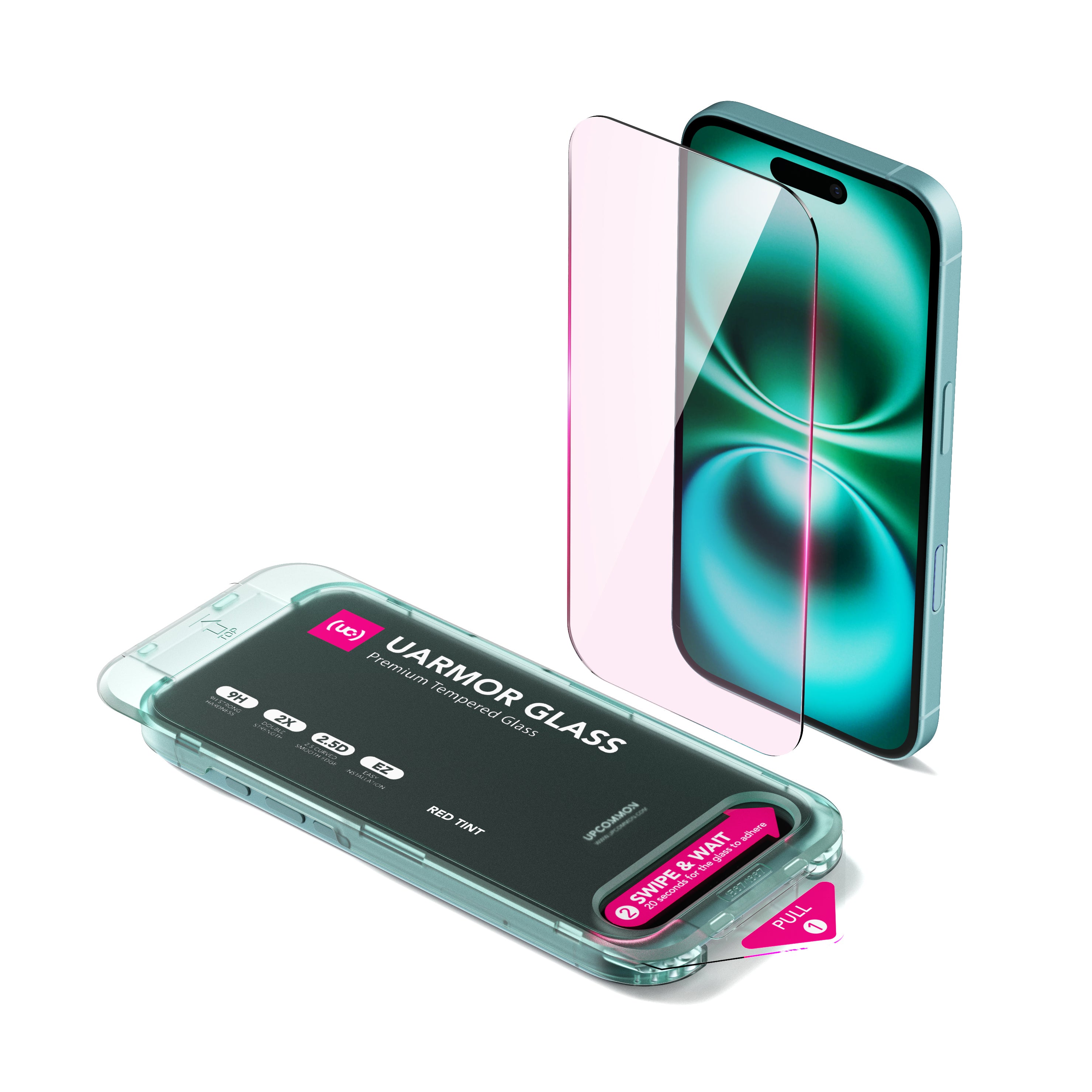 UARMOR Glass RED Screen Protector for iPhone 16 Series (2Pack)