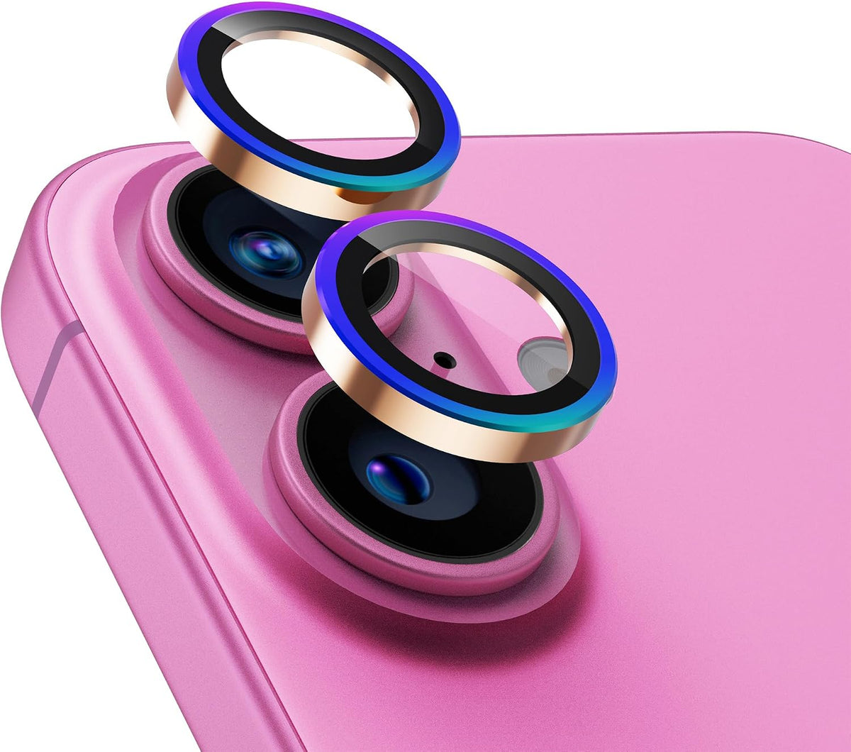 UARMOR Glass camera lens protector for iPhone 17, 16 and 16 Plus in Rainbow