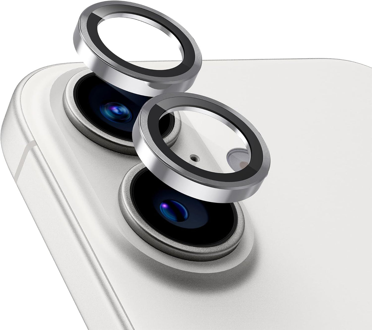 UARMOR Glass camera lens protector for iPhone 17, 16 and 16 Plus in Silver