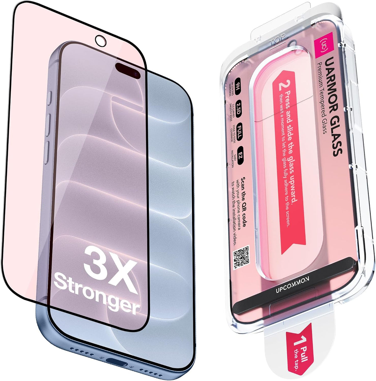 UARMOR Glass Red screen protector 2 pack for iPhone 18 Pro