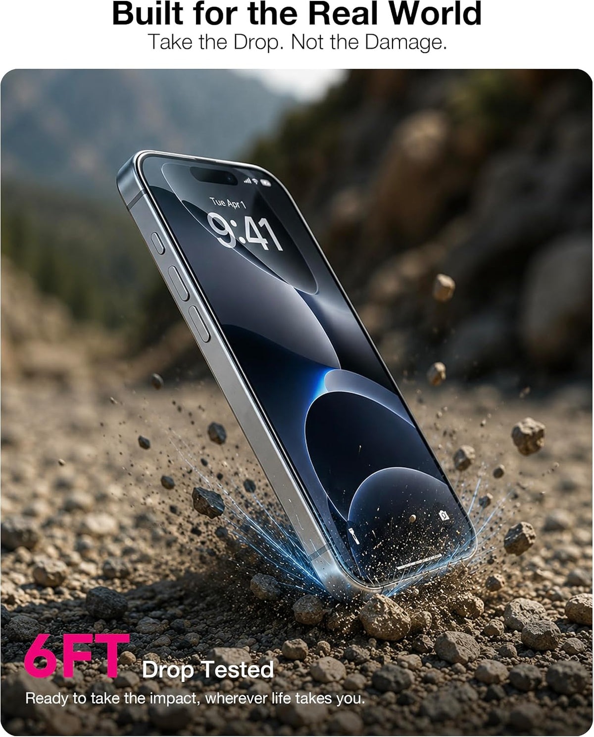6FT drop tested iPhone screen protector built for the real world