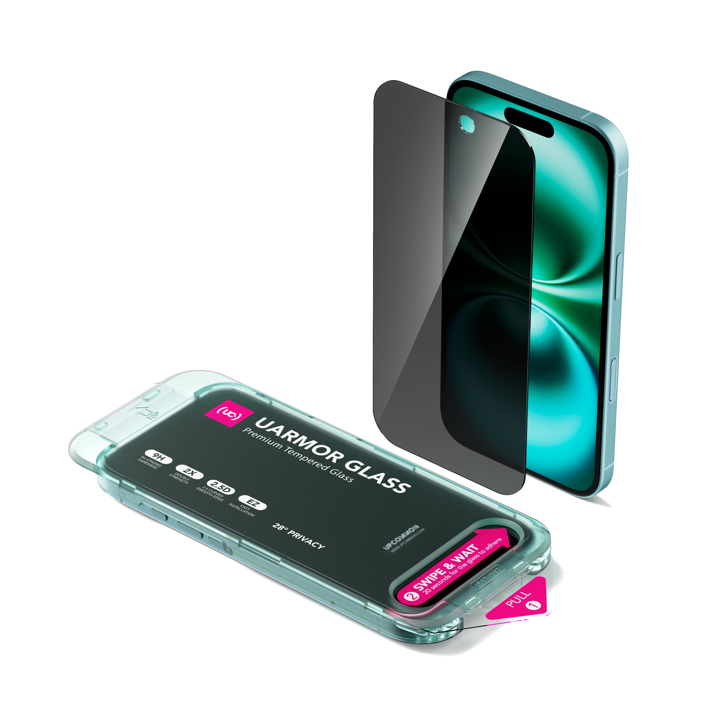 UARMOR Glass PRIVACY Screen Protector for iPhone 16 Series (2Pack)