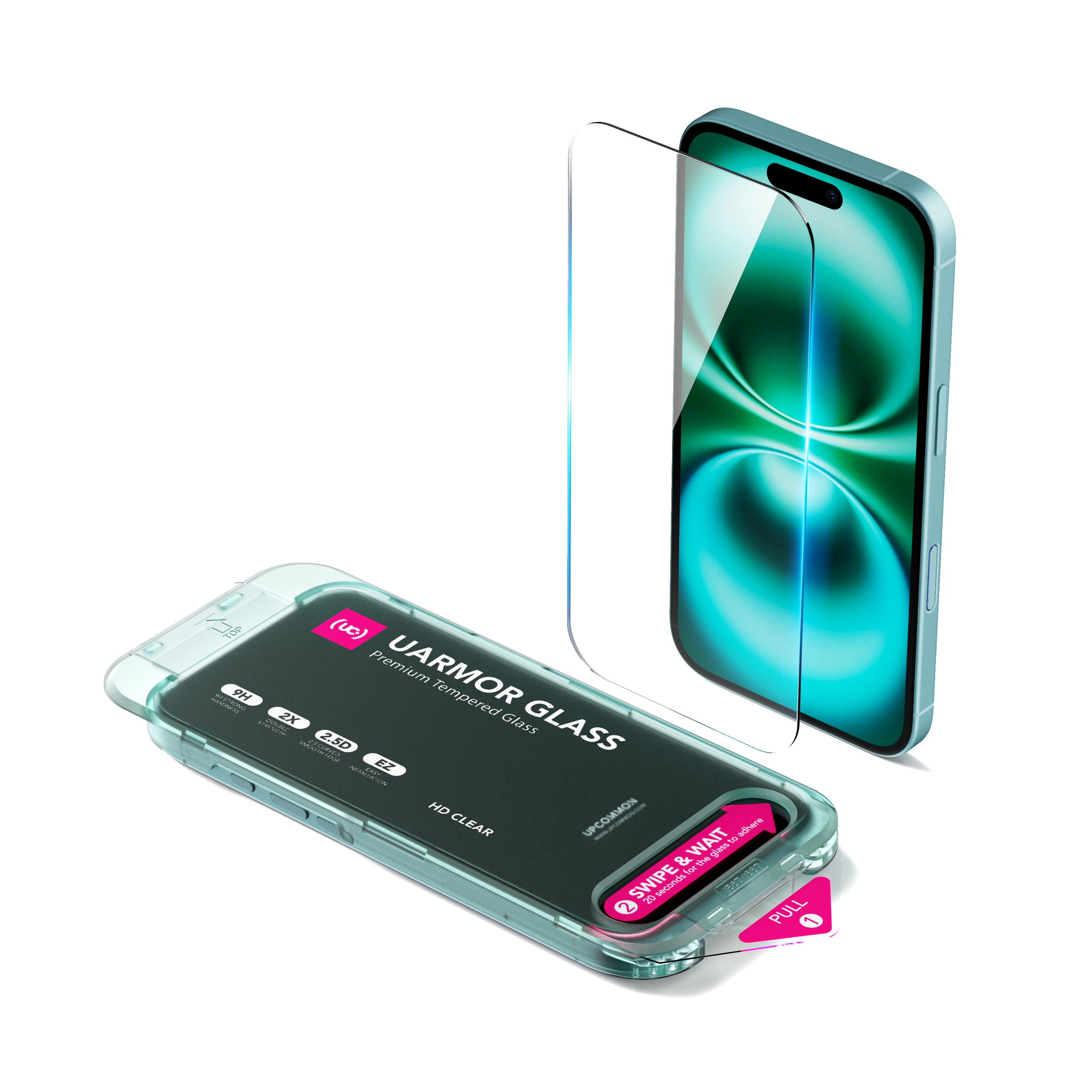 UARMOR Glass CLEAR Screen Protector for iPhone 16 Series (2Pack)