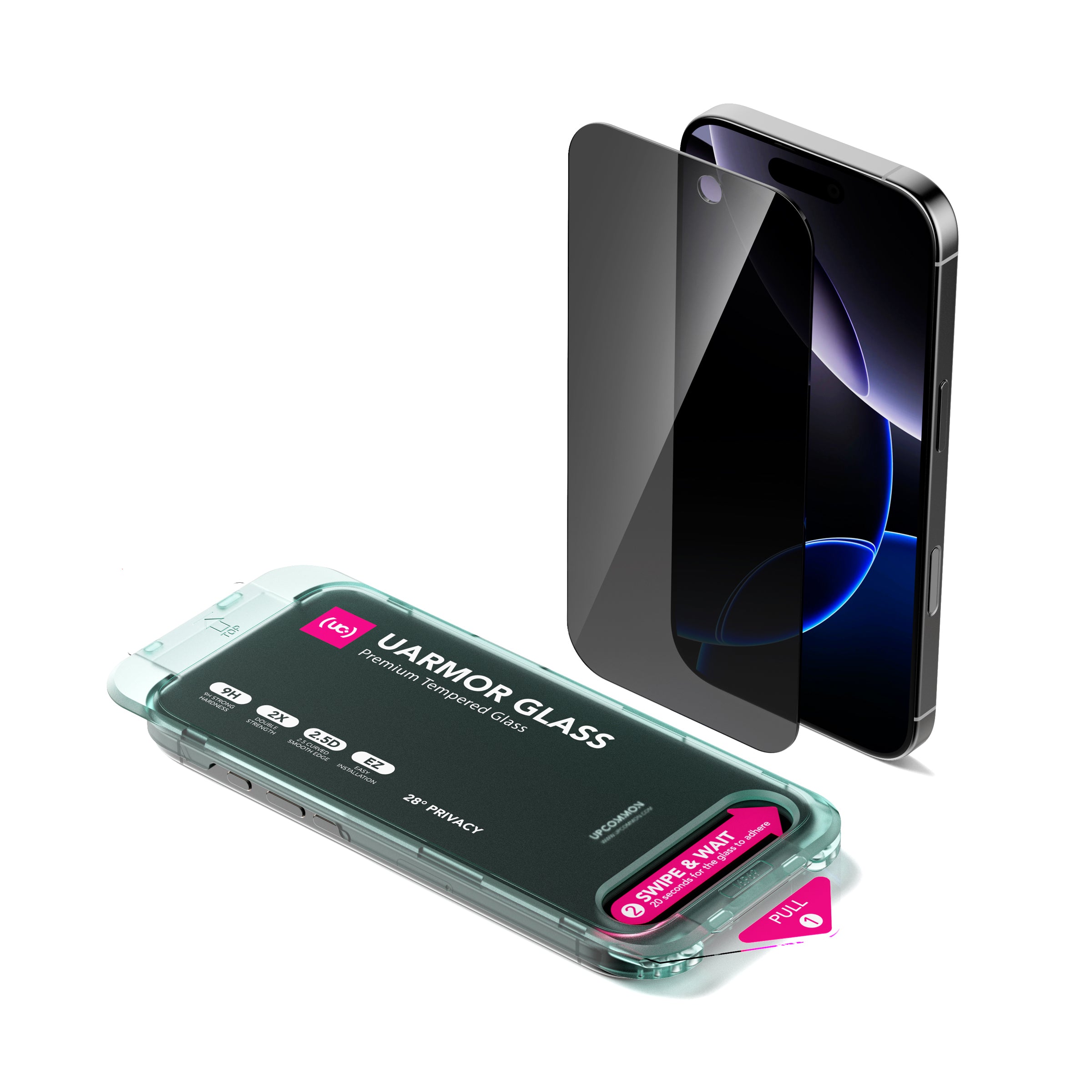 UARMOR Glass PRIVACY Screen Protector for iPhone 16 Series (2Pack)