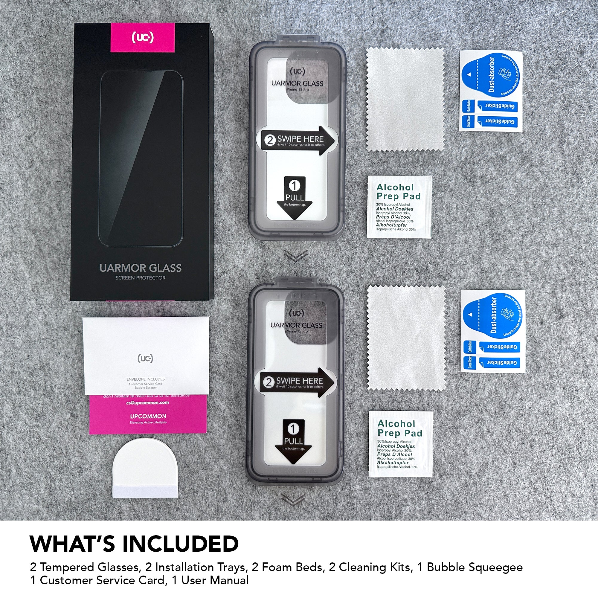 UARMOR Glass PRIVACY Screen Protector for iPhone 15 Series (2Pack)