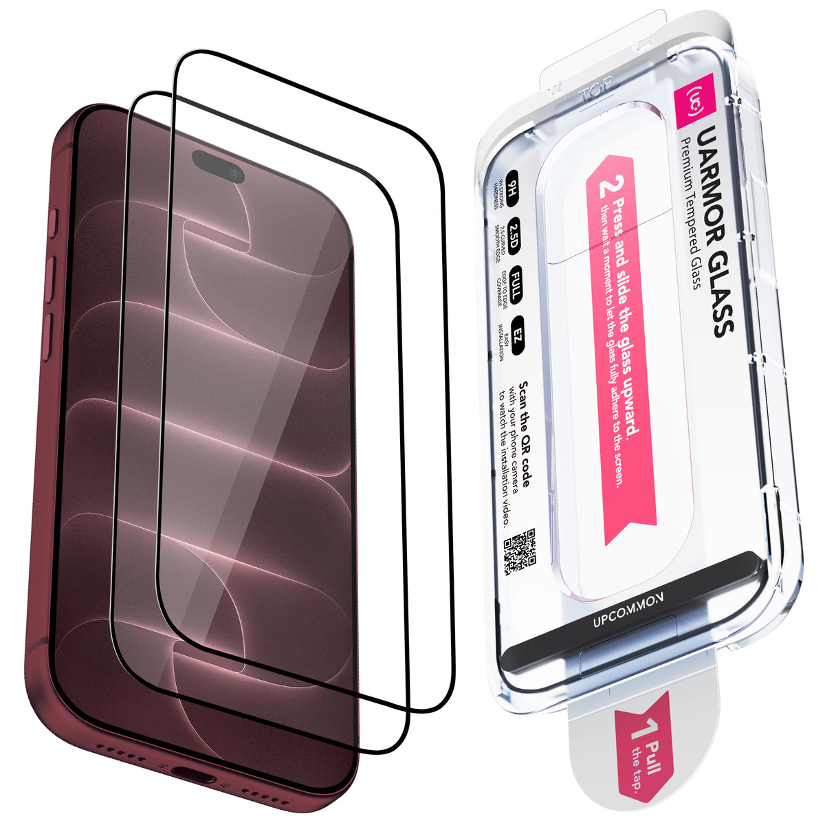 UARMOR Glass HD Clear Screen Protector for iPhone 18 / 17 Series (2Pack)