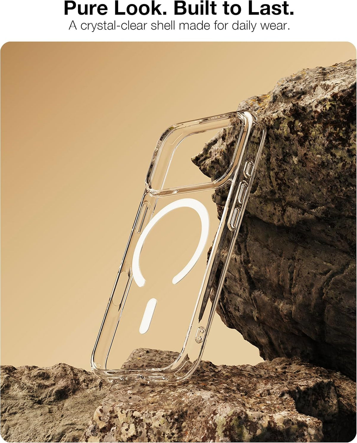 Crystal-clear shell built for daily wear