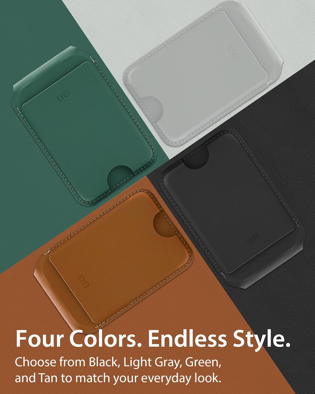Enclave Wallet Stand Classic in black, gray, green and tan