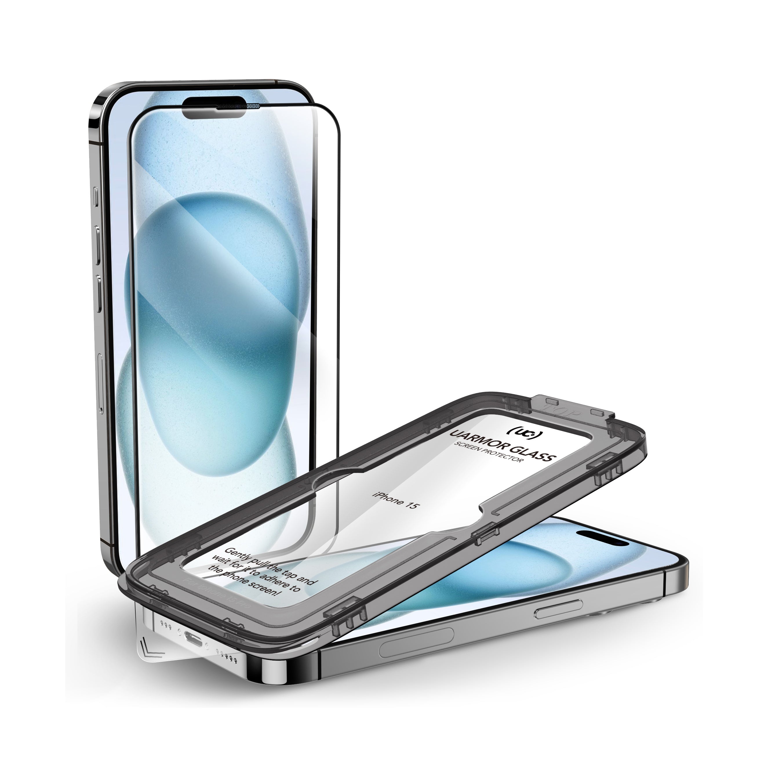 UARMOR Glass CLEAR Screen Protector for iPhone 15 Series (2Pack)