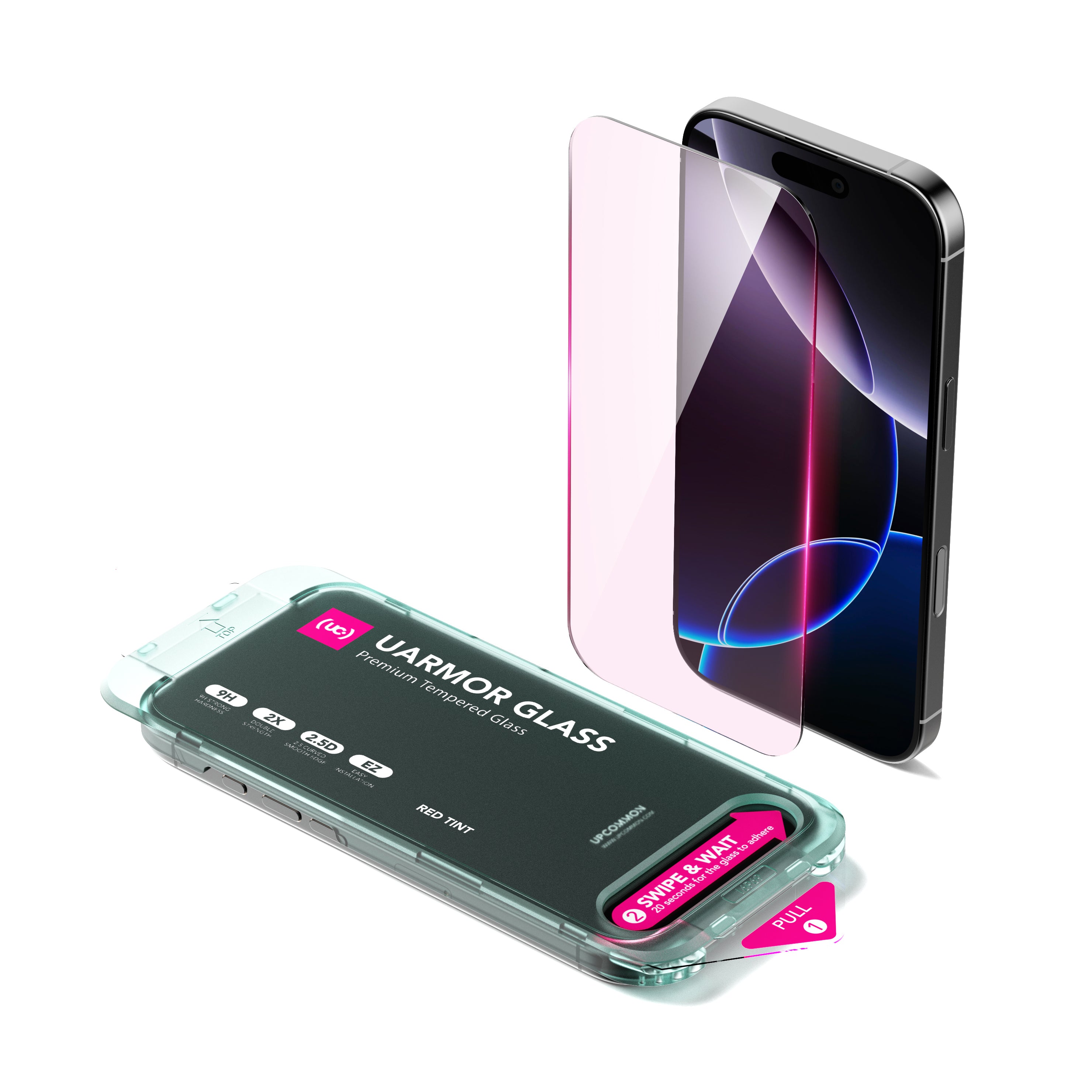 UARMOR Glass RED Screen Protector for iPhone 16 Series (2Pack)