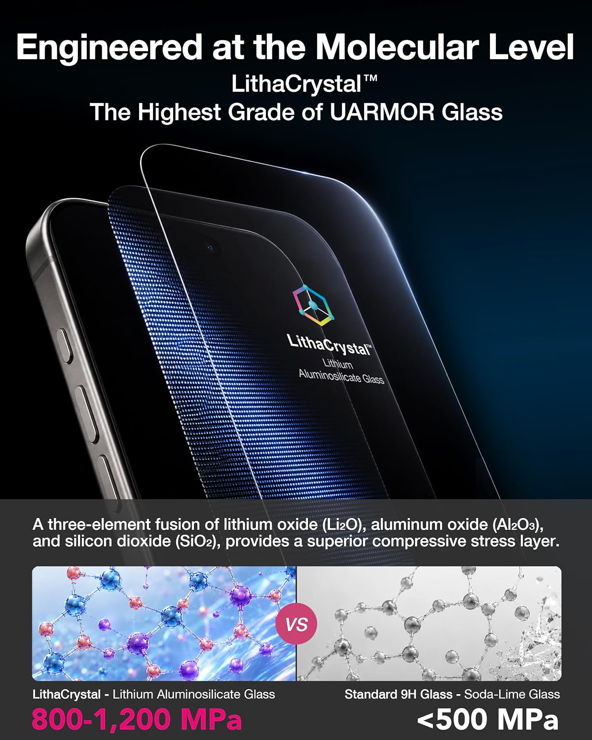 LithaCrystal lithium aluminosilicate glass with 800-1,200 MPa compressive strength
