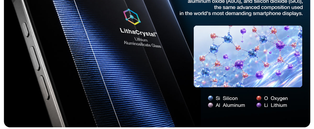 LithaCrystal combines silicon, aluminum, oxygen and lithium for a deeper compressive layer