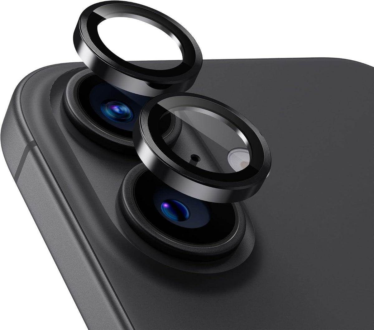 UARMOR Glass camera lens protector for iPhone 17, 16 and 16 Plus in Black