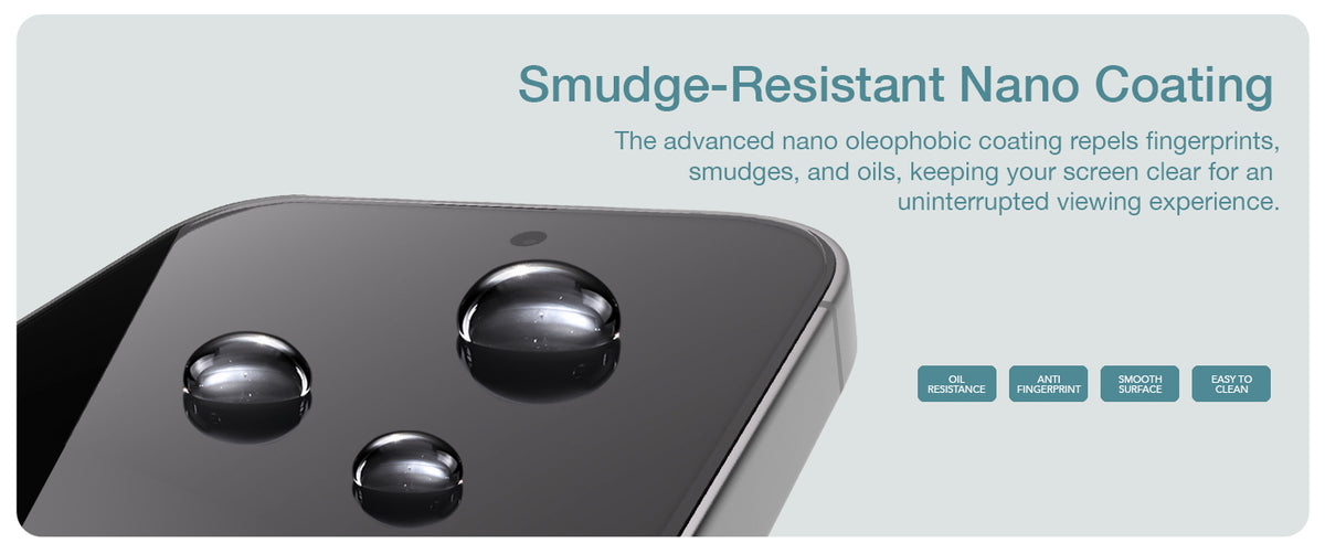 Smudge-resistant nano oleophobic coating repels fingerprints and oils
