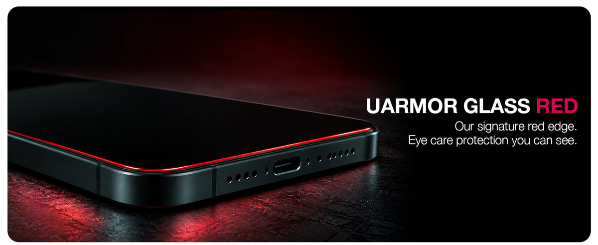 UARMOR Glass Red iPhone screen protector with its signature red edge