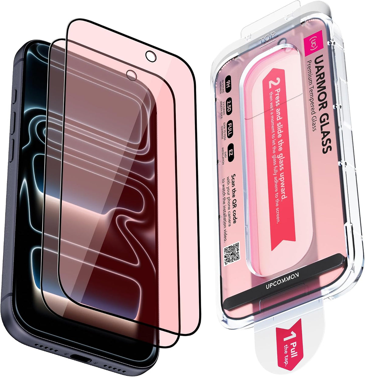 UARMOR Glass Red screen protector 2 pack for iPhone 17 Pro Max