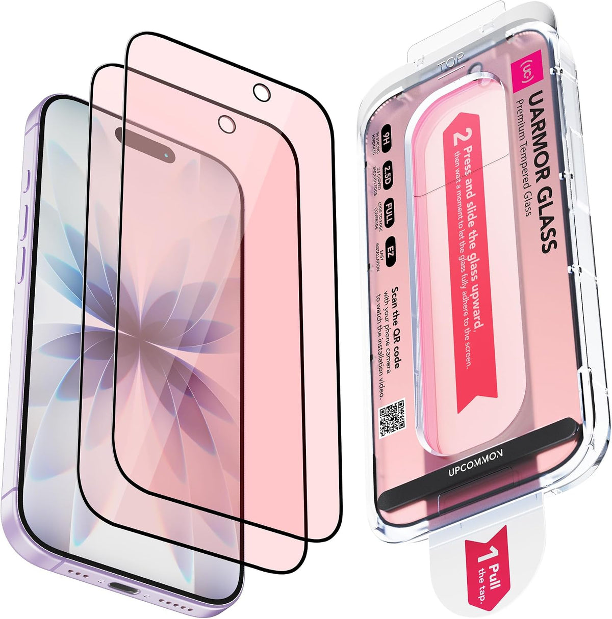 UARMOR Glass Red screen protector 2 pack for iPhone 17