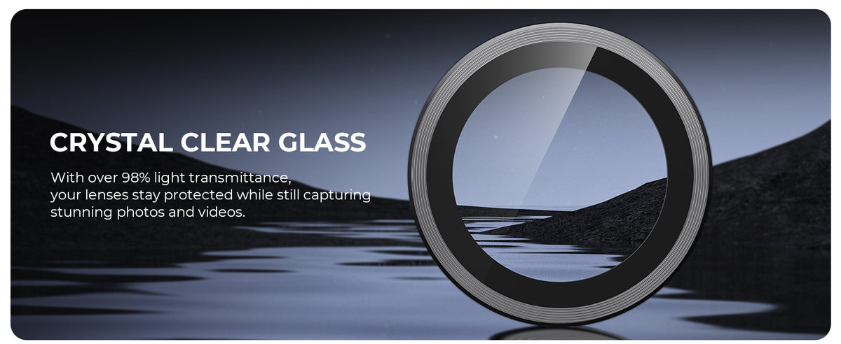 Crystal clear lens glass with over 98% light transmittance